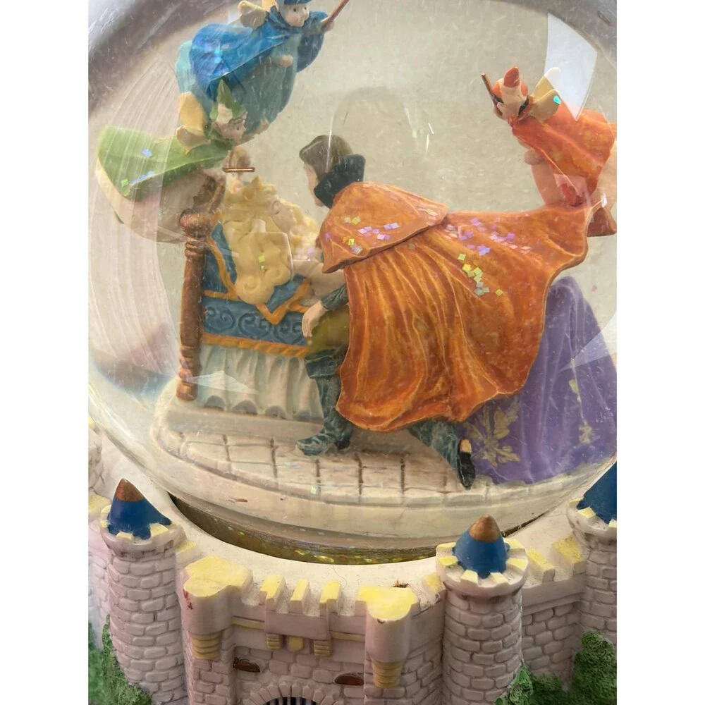 Vintage Disney Sleeping Beauty Musical Castle Snow Globe Once Upon A Dream